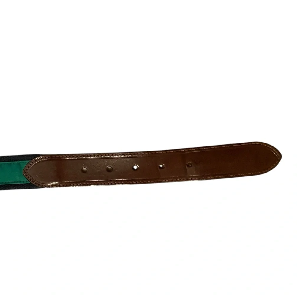 Southern Tide 32 Blue Fish Leather Navy‎ and Green Belt